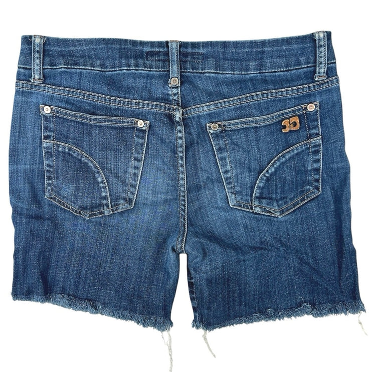 Joe's Women's Blue Honey Mid Rise Medium Wash Cut Off Denim Jean Shorts Size 29