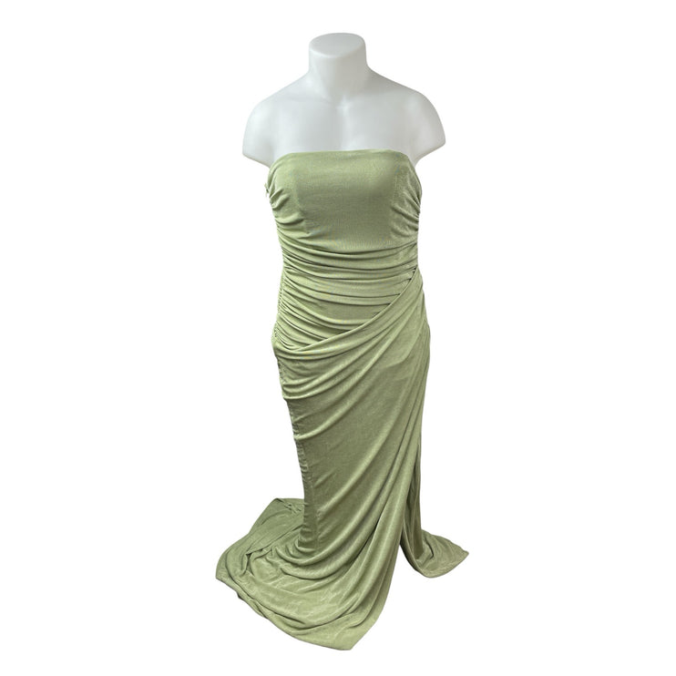 NEW Khanum's Kahlia Draped Sleeveless Tube Bandeau Scarf Maxi Bodycon Dress 3XL