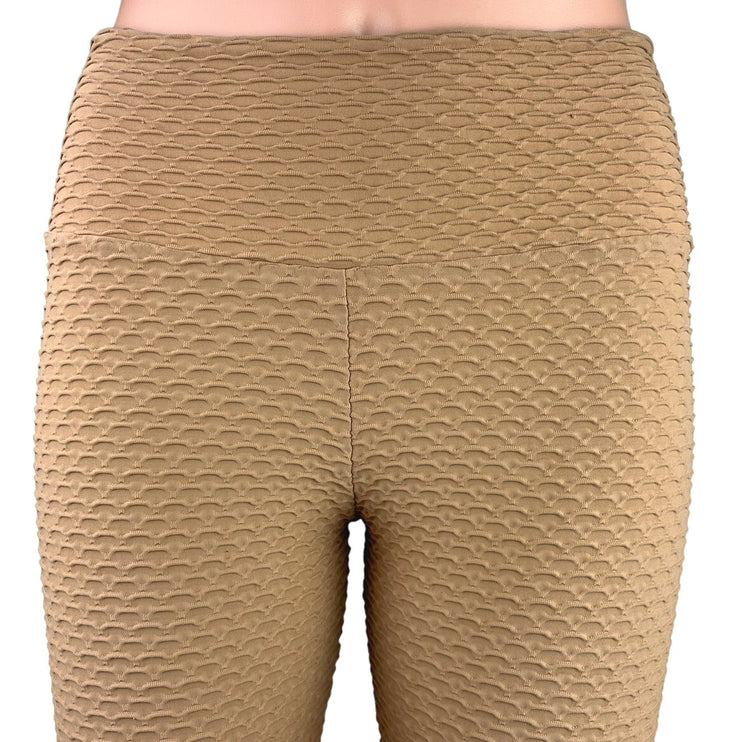 Booty by Brabants Brown Croco Skin Seamless High Rise Textured Leggings Pants OS