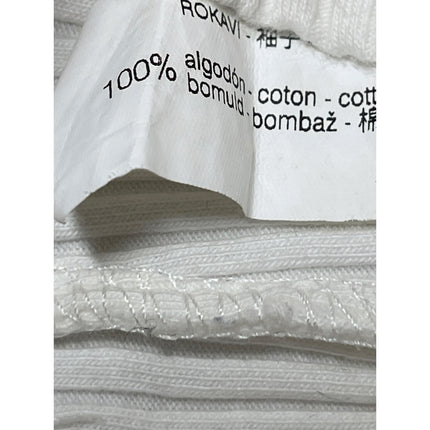 Zara Women's White Cold Shoulder Short Sleeve Rib Knit Blouse Crop Top Size S