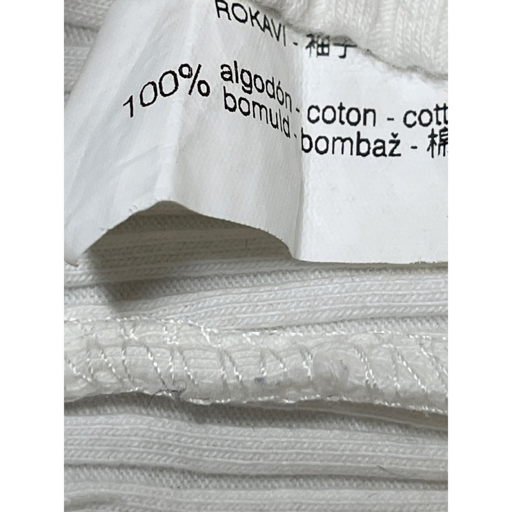 Zara Women's White Cold Shoulder Short Sleeve Rib Knit Blouse Crop Top Size S