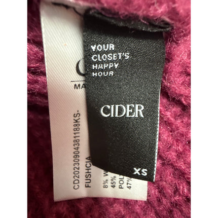 Cider Pink Wool Sequin Long Sleeve Knit 2pc Sweater Skirt Matching Set Size XS