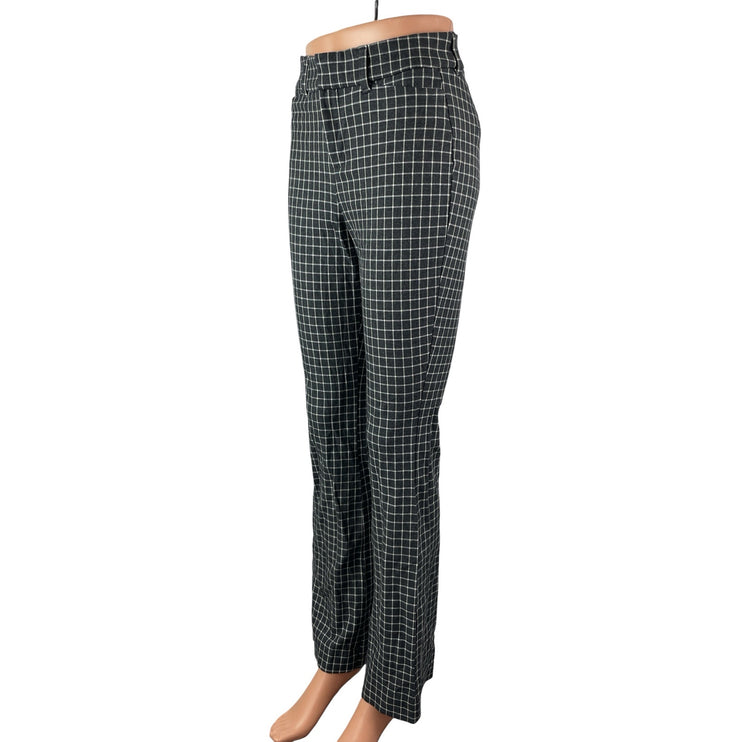 Old Navy Women's Black Window Pane High Rise Flare Bootcut Trousers Pants Size 2