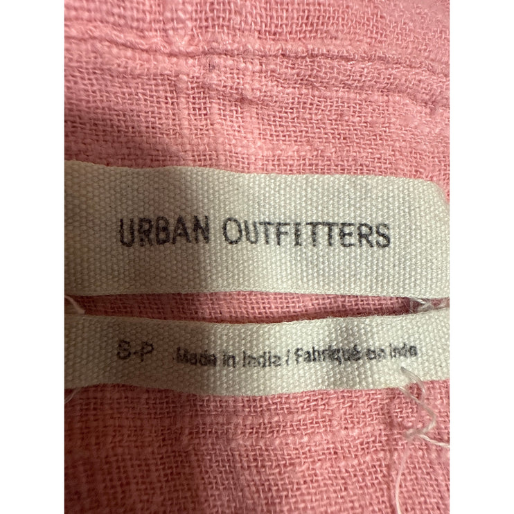 Urban Outfitters Sunshine Bowie Holiday Pink Embroidered Crop Shirt Top Size S