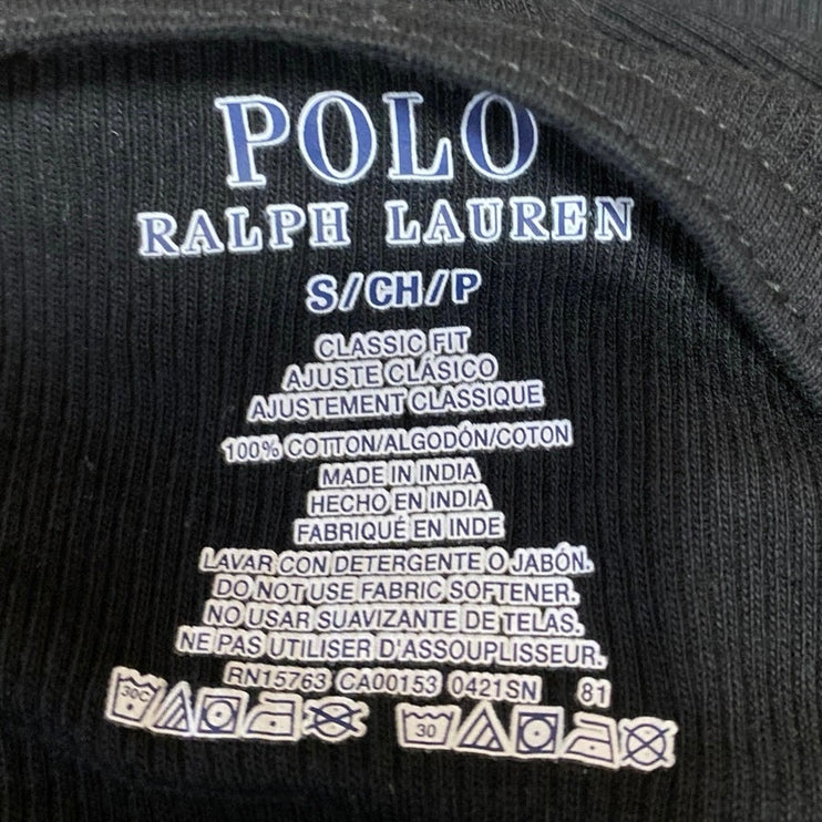 POLO Ralph Lauren Men's Black Rib Knit Classic Sleeveless Muscle Tee Tank Top S