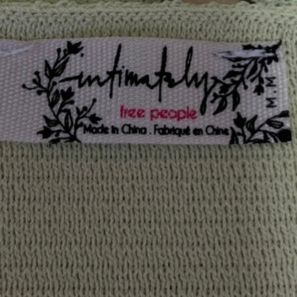 Free People Light Green Sleeveless Knit Scalloped V-Neck Crop Tank Top Size M