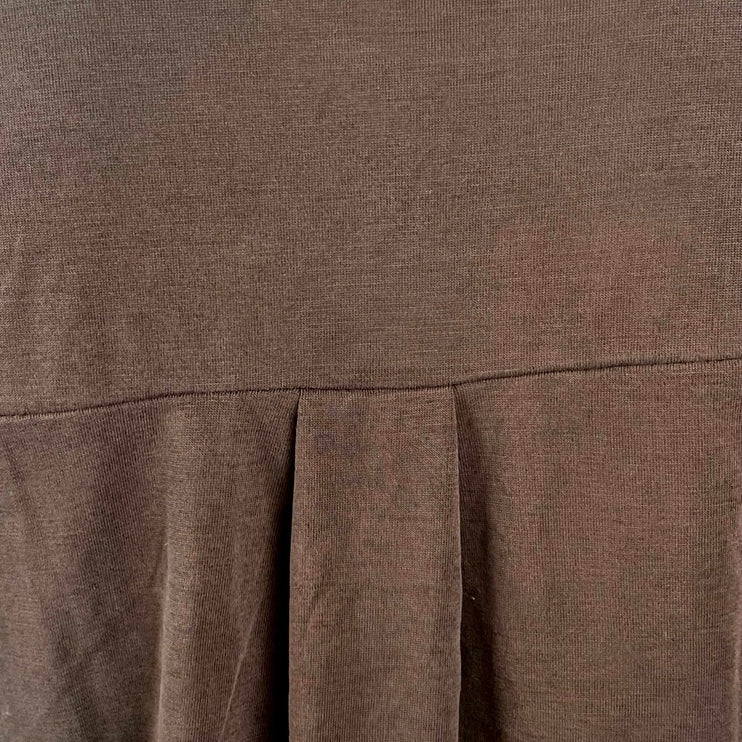 Green Envelope Women's Brown Soft Knit Long Sleeve Button Down Shirt Top Size S