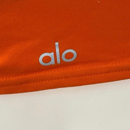 Alo Yoga Coral V Neck Racerback Workout Gym Athletic Sports Bra Crop Top Size S
