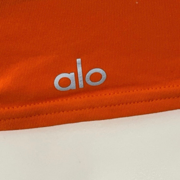 Alo Yoga Coral V Neck Racerback Workout Gym Athletic Sports Bra Crop Top Size S