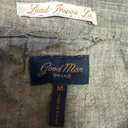 Good Man Brand Men's Gray Short Sleeve Collar Pocket Pullover Polo Shirt Top M