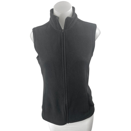 L.L.Bean Women's Black Sleeveless Turtleneck Full Zip Vest Coat Jacket Size M