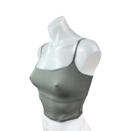 Skims Women's Gray Sleeveless Scoop Neck Knit Cami Camisole Tank Crop Top Sz S