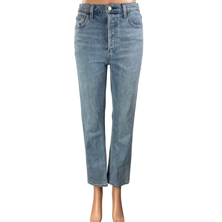 Aritzia Denim Forum Blue High Rise Medium Wash Straight Leg Denim Jeans Pants 26