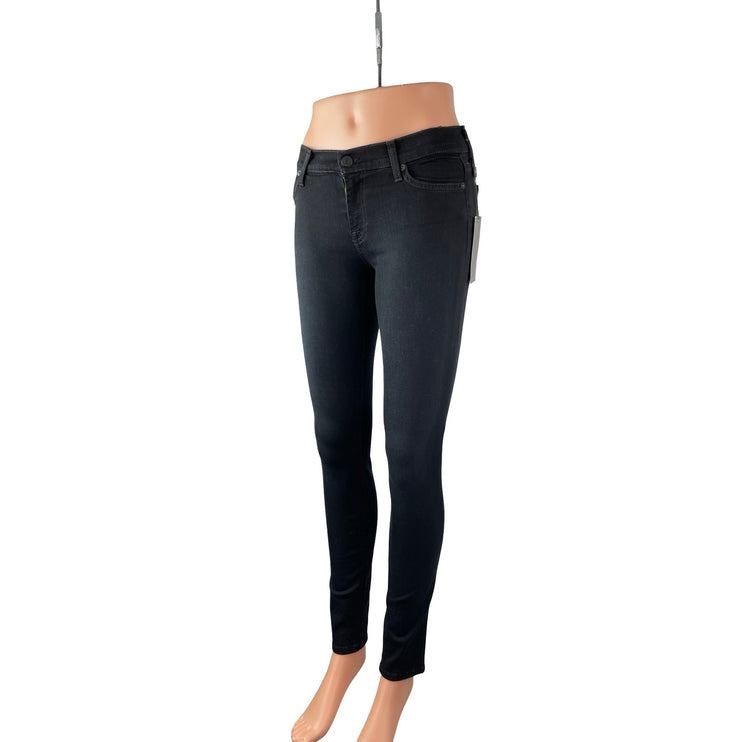 NEW 7 For All Mankind Women's Black Low Rise Slim Skinny Denim Jeans Size 24