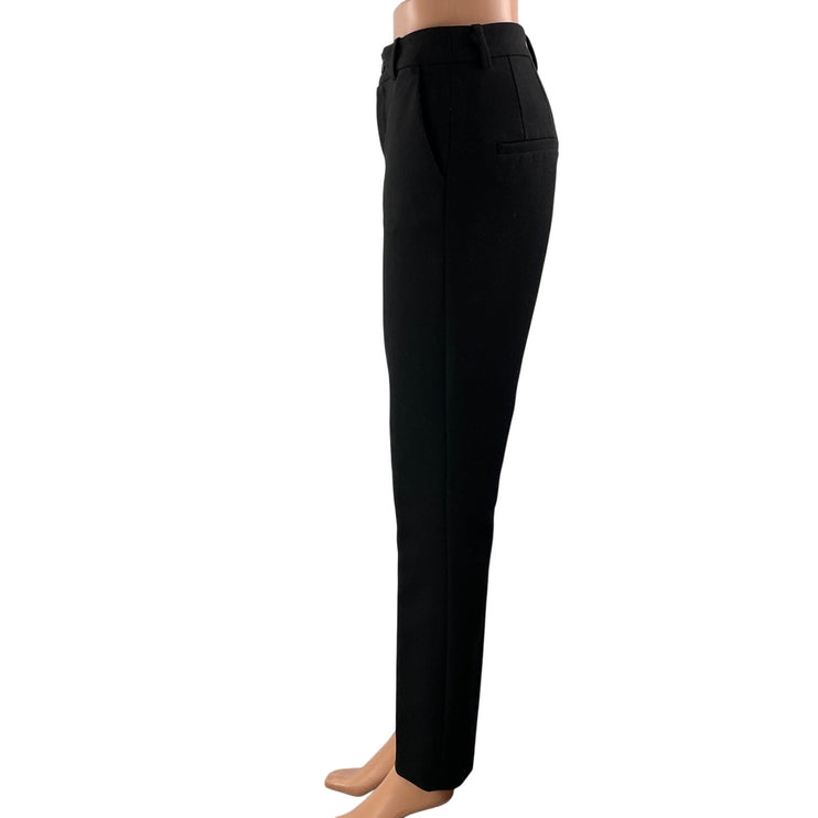 Zara Women's Black High Waisted Career Slim Straight Trousers Pants Size 4