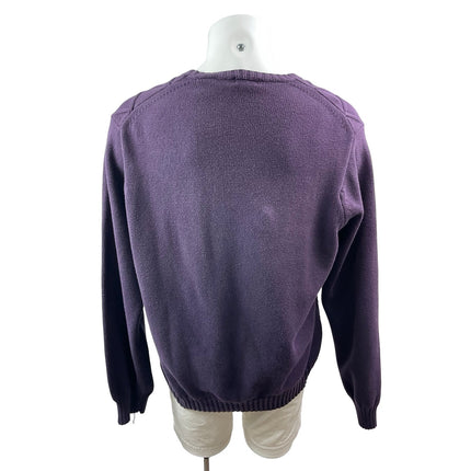 Izod Purple Diamond Cable Knit Long Sleeve Athletic Sweatshirt Sweater Top Sz XL