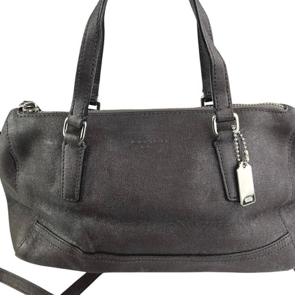 Coach Saffiano Women's Black Leather Adjustable Mini Satchel Handbag Crossbody