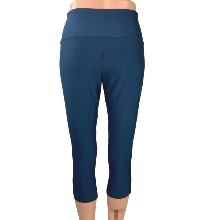 Jockey Blue Athletic Yoga Mid-Rise Fitted Workout Capri Tight Leggings Size M