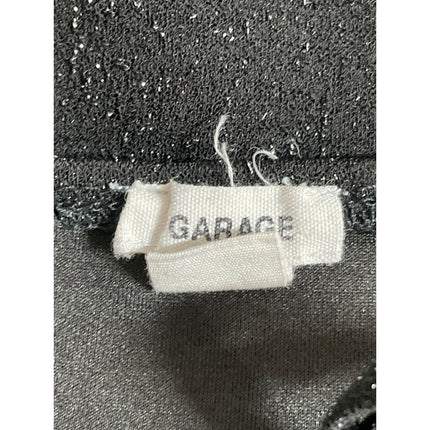 Garage Black Glitter Sparkly Shimmer Square Neck Cami Tank Thong Bodysuit Top M