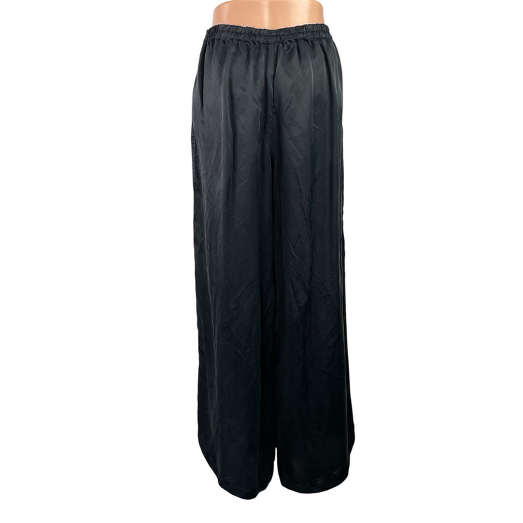Athleta Calm Cool Women's Black High Rise Baggy Wide Leg Trousers Pants Size L