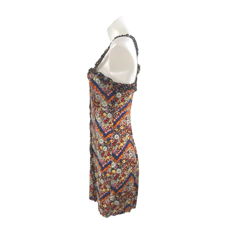 Forever 21 Floral Sleeveless Mini Cami Tank Slip A-Line Bodycon Sheath Dress S