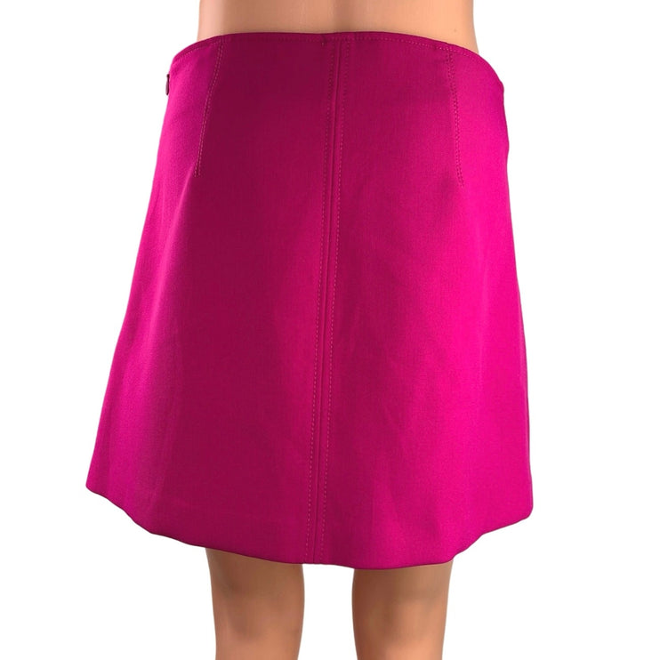 Zara Hot Pink High Waist Size Zip Stretch Barbiecore Soft A Line Mini Skirt Sz S