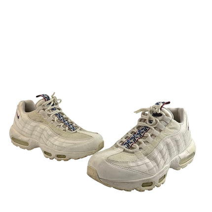 Nike Air Max 95 Pull Tab Sail Men's White Leather Athletic Sneaker Shoes Sz 9.5