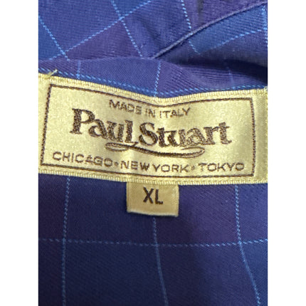Paul Stuart Men's Purple Gingham Check Long Sleeve Button Down Shirt Top Size XL