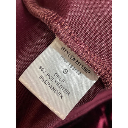 D'Abea Women's Red Velvet Velour High Rise Palazzo Wide Leg Trousers Pants Sz S