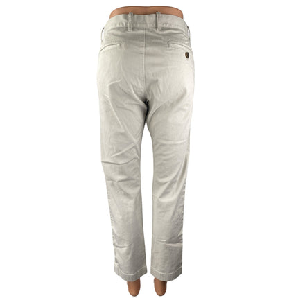 J.Crew Women's Off-White High Waisted Straight Leg Chino Khaki Trousers Pants 30