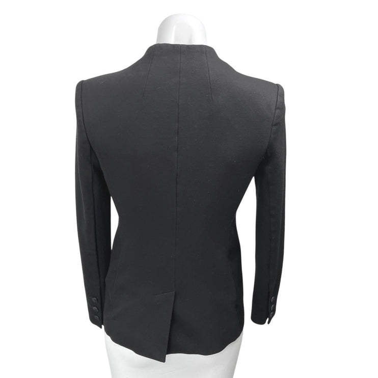 Madewell Women's Black Long Sleeve Collarless Pocket Blazer Coat Suit Jacket 4