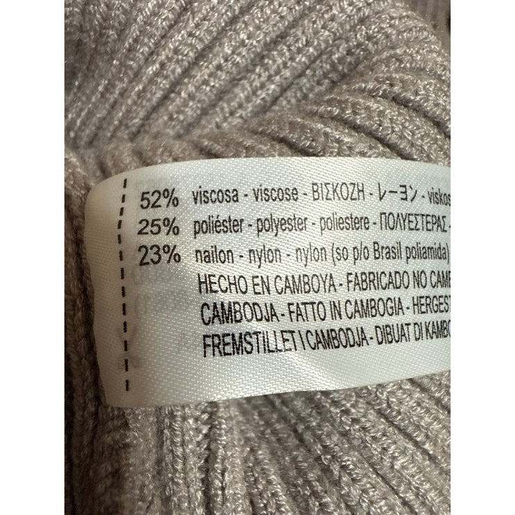 NEW Zara Brown Tan Sleeveless Strapless Rib Knit Midi Tube Tank Bodycon Dress S