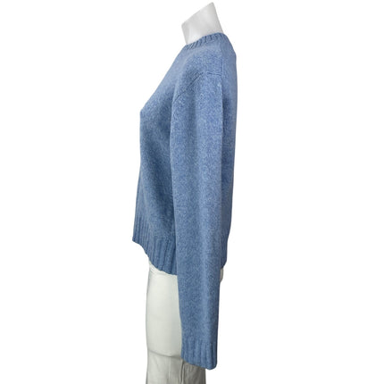 Helmut Lang Women's Blue Wool Crew Neck Long Sleeve Knit Pullover Sweater Size S
