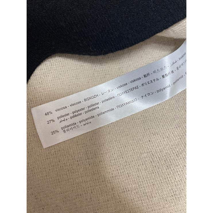 Zara Black Long Sleeve Scoop Neck Thermal Sweater Knit A Line Mini Dress Size M