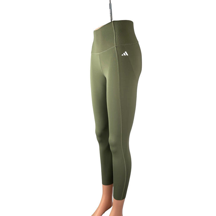 Adidas Women's Green High Rise Tight Fit Yoga Workout Athletic Leggings Pants 0