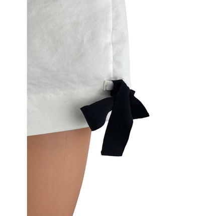 Lyrique Womens White Side Bow Pleated High Rise Wide Leg Lounge Bermuda Shorts M