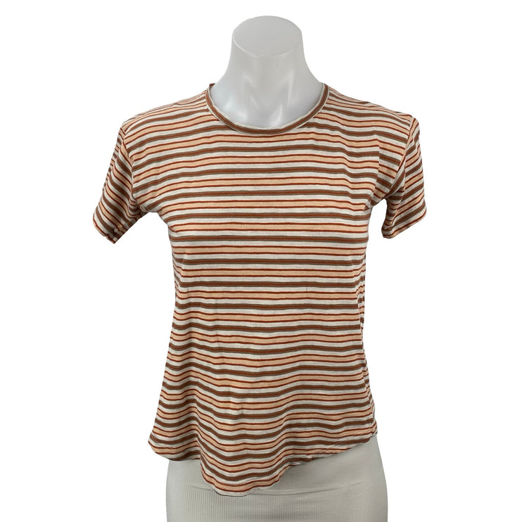 Madewell Women's Multicolor Striped Short Sleeve Crewneck T Shirt Tee Top Sz XS