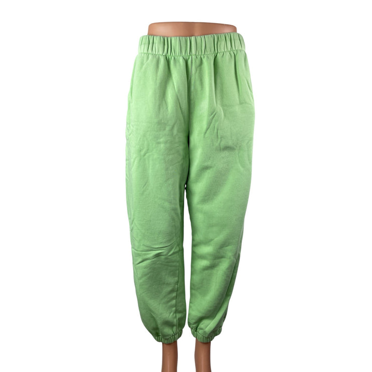 Gap Women's Green Fleece Knit High Rise Baggy Tapered Jogger Sweat Pants Size M