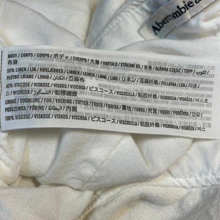 Abercrombie & Fitch Womens White Linen Blend Side Zip Wrap Mini Skirt Skort Sz S