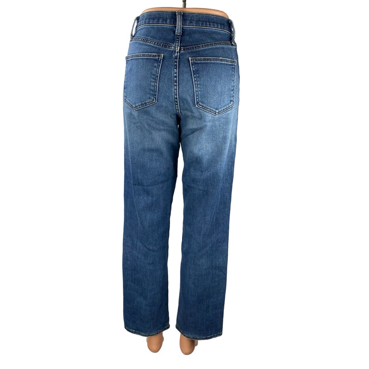Uniqlo Jeans Women's Blue High Rise Straight Mom Boyfriend Denim Jeans Pants 26