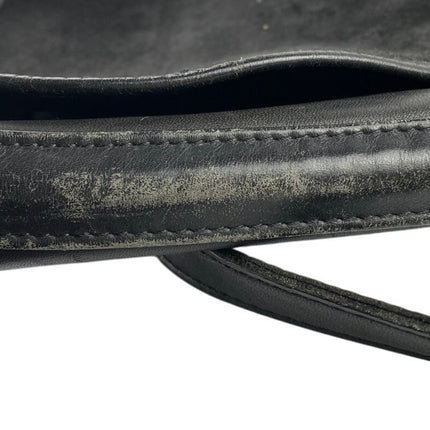 Coach Women's Black 100% Leather Crossbody Signature Satchel Handbag OS