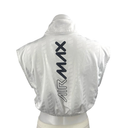 Nike Air Max Women's White Sleeveless Half Zip Boxing Athletic Crop Top Size S