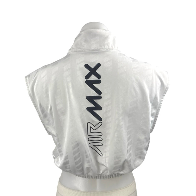 Nike Air Max Women's White Sleeveless Half Zip Boxing Athletic Crop Top Size S