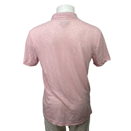 Banana Republic Men's Pink Linen Short Sleeve Golf Casual Polo Shirt Top Size M