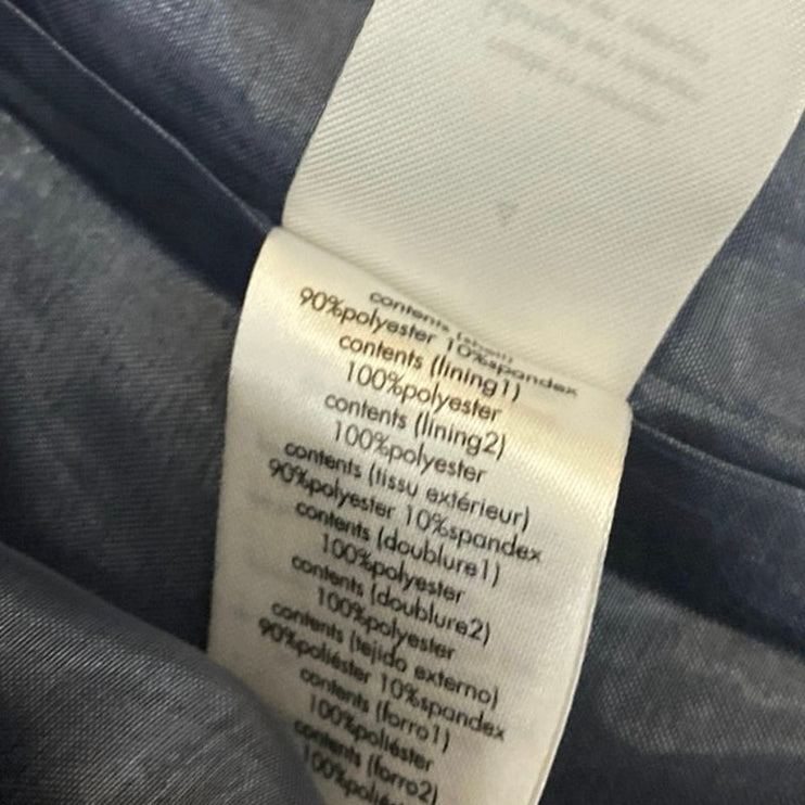 NEW WeWoreWhat Blue Textured Knit Sleeveless Plunge Neck Mini Flared Dress Sz 4