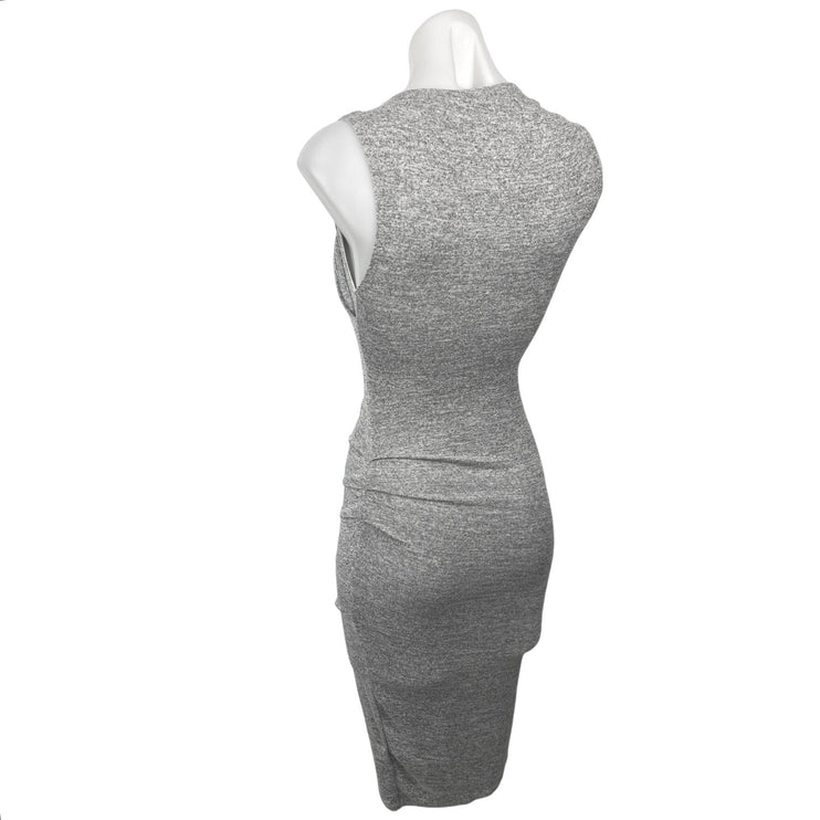 Aritzia Izadora Gray Asymmetric Sleeveless Faux Wrap Bodycon Mini Dress Size XXS