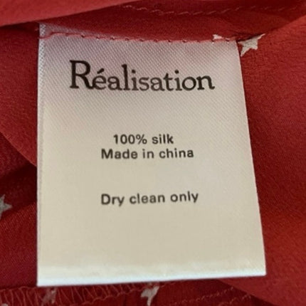 Realisation Par Alexandra Star 100% Silk Long Sleeve Ruffle Mini Wrap Dress Sz M