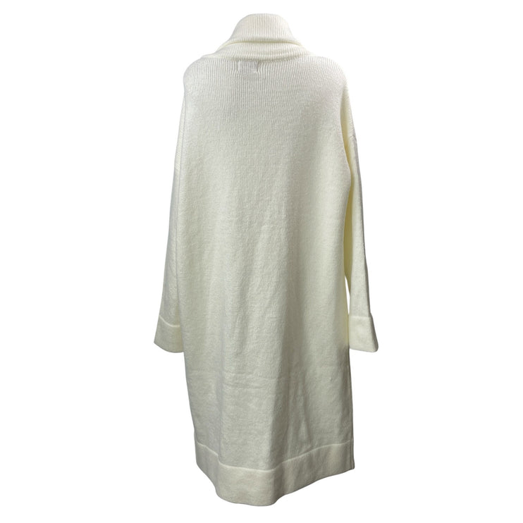 Show Me Your Mumu Melrose Women's White Long Sleeves Knit Sweater Coat Jacket L