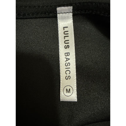 Lulus Black Sleeveless Square Neck Stretch Cami Camisole Tank Bodysuit Top Sz M