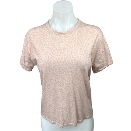 Hatch Pink Leopard Animal Print Casual Short Sleeve T Shirt Tee Top Size 0